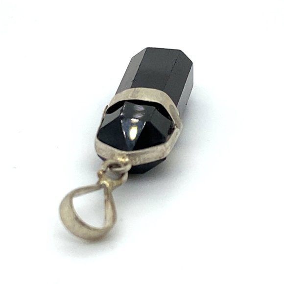 Black Tourmaline 30.25ct Solid 925 Sterling Silver Pendant - Picture 6 of 6